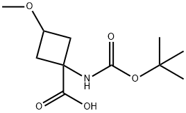 1-{[(TERT-BUTOXY)CARBONYL]AMINO-3-METHOXYCYCLOBUTANE-1-CARBOXYLIC ACID Structure