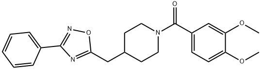 1-(3,4-dimethoxybenzoyl)-4-[(3-phenyl-1,2,4-oxadiazol-5-yl)methyl]piperidine 结构式