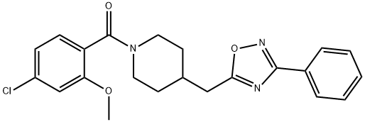 1-(4-chloro-2-methoxybenzoyl)-4-[(3-phenyl-1,2,4-oxadiazol-5-yl)methyl]piperidine|