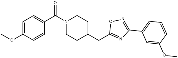 1-(4-methoxybenzoyl)-4-{[3-(3-methoxyphenyl)-1,2,4-oxadiazol-5-yl]methyl}piperidine Struktur