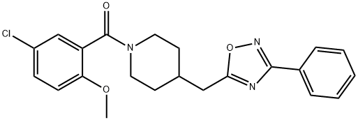 1-(5-chloro-2-methoxybenzoyl)-4-[(3-phenyl-1,2,4-oxadiazol-5-yl)methyl]piperidine Structure