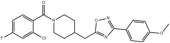 1-(2-chloro-4-fluorobenzoyl)-4-{[3-(4-methoxyphenyl)-1,2,4-oxadiazol-5-yl]methyl}piperidine Structure