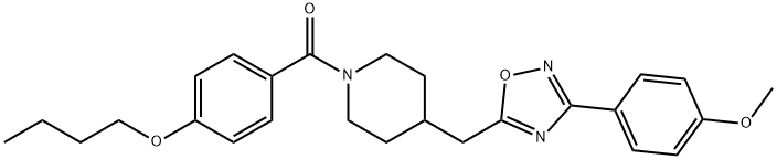 1-(4-butoxybenzoyl)-4-{[3-(4-methoxyphenyl)-1,2,4-oxadiazol-5-yl]methyl}piperidine Structure