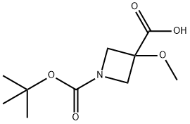 1-[(tert-butoxy)carbonyl]-3-methoxyazetidine-3-carboxylic acid Structure