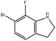6‐bromo‐7‐fluoro‐2,3‐dihydro‐1h‐indole, 1782908-19-3, 结构式