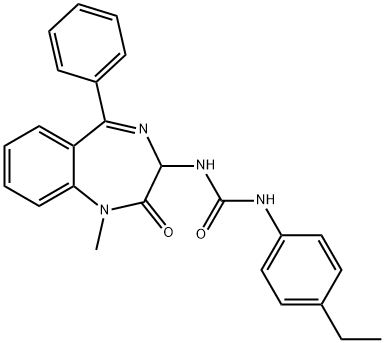 1-(4-ethylphenyl)-3-[(3S)-1-methyl-2-oxo-5-phenyl-2,3-dihydro-1H-1,4-benzodiazepin-3-yl]urea 结构式