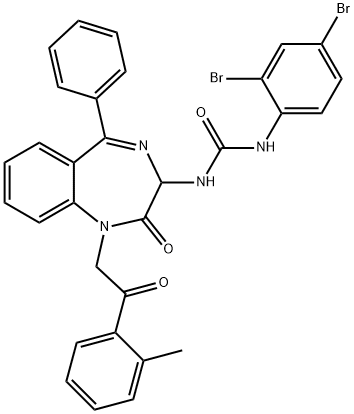 1-(2,4-dibromophenyl)-3-{1-[2-(2-methylphenyl)-2-oxoethyl]-2-oxo-5-phenyl-2,3-dihydro-1H-1,4-benzodiazepin-3-yl}urea|