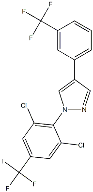 1-[2,6-dichloro-4-(trifluoromethyl)phenyl]-4-[3-(trifluoromethyl)phenyl]-1H-pyrazole Struktur