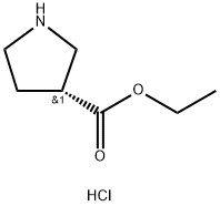 (R)-ピロリジン-3-カルボン酸エチル HCL 化学構造式