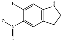 6‐fluoro‐5‐nitro‐2,3‐dihydro‐1H‐indole Struktur