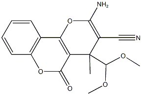  2-amino-4-(dimethoxymethyl)-4-methyl-5-oxo-4H,5H-pyrano[3,2-c]chromene-3-carbonitrile