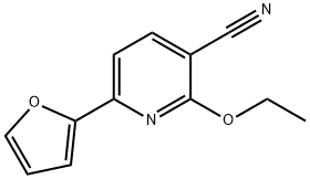 3-Pyridinecarbonitrile,2-ethoxy-6-(2-furanyl)-(9CI) 化学構造式