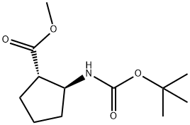 methyl (1S,2S)-2-{[(tert-butoxy)carbonyl]amino}cyclopentane-1-carboxylate, 192385-82-3, 结构式