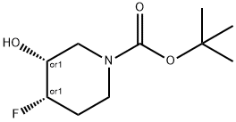 tert-butyl Cis-4-Fluoro-3-hydroxypiperidine-1-carboxylate racemate 结构式