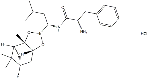 (ALPHAS)-ALPHA-氨基-N-[(1R)-1-[(3AS,4S,6S,7AR)-六氢-3A,5,5-三甲基-4,6-甲桥-1,3,2-苯并二氧硼烷-2-基]-3-甲基丁基]苯丙酰胺盐酸盐 结构式