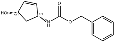 carbamic acid, [(1r,4s)-4-hydroxy-2-cyclopenten-1-yl]-, phenylmethyl ester, rel- (9ci)|carbamic acid, [(1r,4s)-4-hydroxy-2-cyclopenten-1-yl]-, phenylmethyl ester, rel- (9ci)