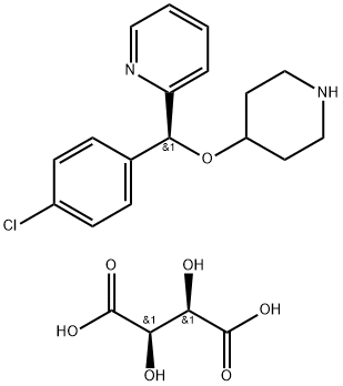 2-[(S)-(4-氯苯基)(4-哌啶基氧基)甲基]吡啶 (2R,3R)-2,3-二羟基丁二酸盐, 210095-58-2, 结构式