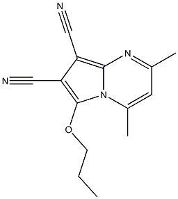 2,4-dimethyl-6-propoxypyrrolo[1,2-a]pyrimidine-7,8-dicarbonitrile 化学構造式