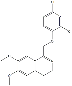 1-[(2,4-dichlorophenoxy)methyl]-6,7-dimethoxy-3,4-dihydroisoquinoline,,结构式