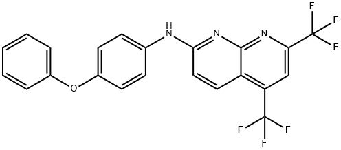 1,8-Naphthyridin-2-amine,N-(4-phenoxyphenyl)-5,7-bis(trifluoromethyl)-(9CI) 结构式