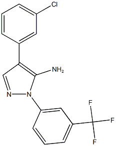 4-(3-氯苯基)-1-(3-(三氟甲基)苯基)-1H-吡唑-5-胺 结构式