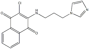 2-chloro-3-{[3-(1H-imidazol-1-yl)propyl]amino}-1,4-dihydronaphthalene-1,4-dione Struktur