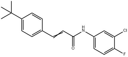 (2E)-3-(4-tert-butylphenyl)-N-(3-chloro-4-fluorophenyl)prop-2-enamide,256955-12-1,结构式
