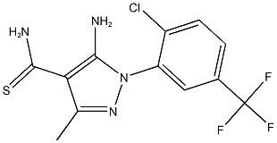 5-amino-1-[2-chloro-5-(trifluoromethyl)phenyl]-3-methyl-1H-pyrazole-4-carbothioamide 结构式