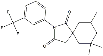 7,7,9-trimethyl-2-[3-(trifluoromethyl)phenyl]-2-azaspiro[4.5]decane-1,3-dione 结构式