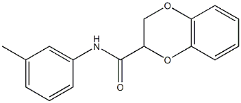 N-(3-methylphenyl)-2,3-dihydro-1,4-benzodioxine-2-carboxamide 化学構造式