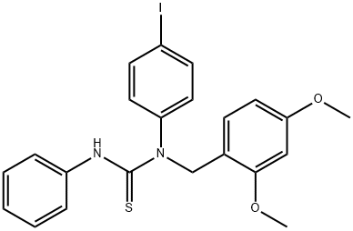 3-[(2,4-dimethoxyphenyl)methyl]-3-(4-iodophenyl)-1-phenylthiourea 结构式