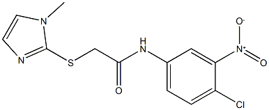 N-(4-chloro-3-nitrophenyl)-2-[(1-methyl-1H-imidazol-2-yl)sulfanyl]acetamide 化学構造式