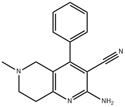 2-amino-6-methyl-4-phenyl-5,6,7,8-tetrahydro[1,6]naphthyridine-3-carbonitrile 结构式