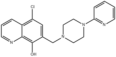 5-CHLORO-7-[[4-(2-PYRIDINYL)-1-PIPERAZINYL]METHYL]-8-QUINOLINOL, 315698-36-3, 结构式