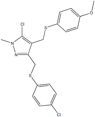 4-{[(5-chloro-3-{[(4-chlorophenyl)sulfanyl]methyl}-1-methyl-1H-pyrazol-4-yl)methyl]sulfanyl}phenyl methyl ether