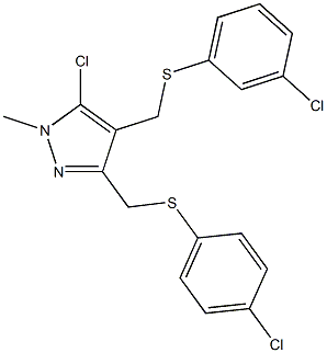 (5-chloro-3-{[(4-chlorophenyl)sulfanyl]methyl}-1-methyl-1H-pyrazol-4-yl)methyl 3-chlorophenyl sulfide Structure