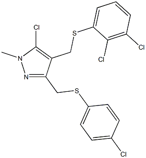 (5-chloro-3-{[(4-chlorophenyl)sulfanyl]methyl}-1-methyl-1H-pyrazol-4-yl)methyl 2,3-dichlorophenyl sulfide 结构式