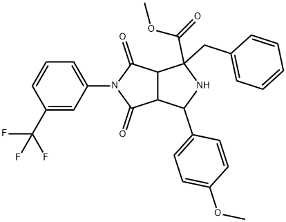 methyl 1-benzyl-3-(4-methoxyphenyl)-4,6-dioxo-5-[3-(trifluoromethyl)phenyl]octahydropyrrolo[3,4-c]pyrrole-1-carboxylate|