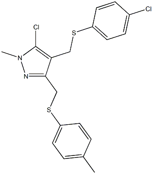 (5-chloro-4-{[(4-chlorophenyl)sulfanyl]methyl}-1-methyl-1H-pyrazol-3-yl)methyl 4-methylphenyl sulfide|