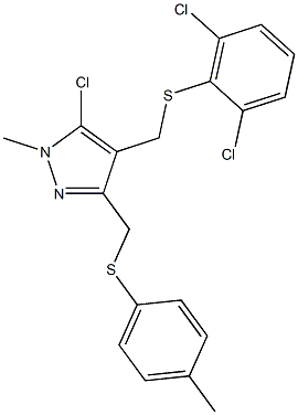 5-chloro-4-{[(2,6-dichlorophenyl)sulfanyl]methyl}-1-methyl-3-{[(4-methylphenyl)sulfanyl]methyl}-1H-pyrazole