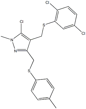 5-chloro-4-{[(2,5-dichlorophenyl)sulfanyl]methyl}-1-methyl-3-{[(4-methylphenyl)sulfanyl]methyl}-1H-pyrazole