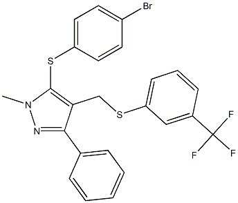 4-bromophenyl 1-methyl-3-phenyl-4-({[3-(trifluoromethyl)phenyl]sulfanyl}methyl)-1H-pyrazol-5-yl sulfide