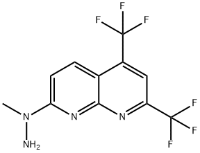 1,8-Naphthyridine,7-(1-methylhydrazino)-2,4-bis(trifluoromethyl)-(9CI) Structure