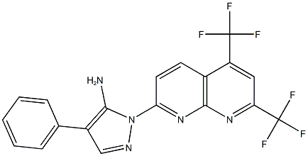 1H-Pyrazol-5-amine,1-[5,7-bis(trifluoromethyl)-1,8-naphthyridin-2-yl]-4-phenyl-(9CI)|