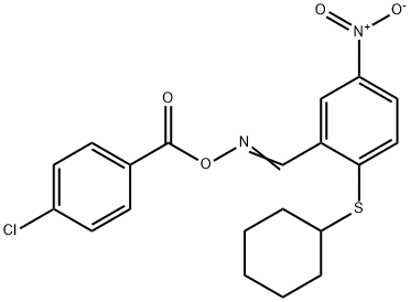 (E)-{[2-(cyclohexylsulfanyl)-5-nitrophenyl]methylidene}amino 4-chlorobenzoate,331461-98-4,结构式