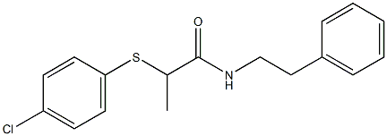 2-[(4-chlorophenyl)sulfanyl]-N-(2-phenylethyl)propanamide 化学構造式