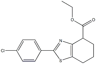 ethyl 2-(4-chlorophenyl)-4,5,6,7-tetrahydro-1,3-benzothiazole-4-carboxylate 化学構造式