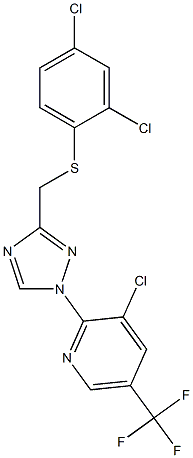 3-chloro-2-(3-{[(2,4-dichlorophenyl)sulfanyl]methyl}-1H-1,2,4-triazol-1-yl)-5-(trifluoromethyl)pyridine,,结构式
