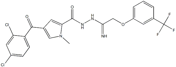 4-(2,4-dichlorobenzoyl)-1-methyl-N'-{2-[3-(trifluoromethyl)phenoxy]ethanimidoyl}-1H-pyrrole-2-carbohydrazide,,结构式