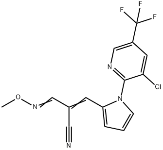 3-{1-[3-chloro-5-(trifluoromethyl)-2-pyridinyl]-1H-pyrrol-2-yl}-2-[(methoxyimino)methyl]acrylonitrile 结构式